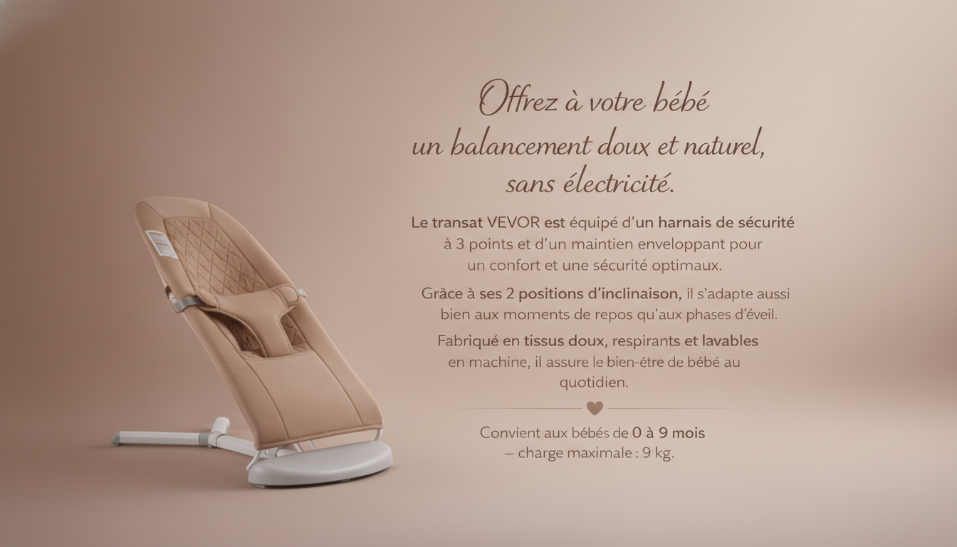 Transat Bébé Apaisant – Balancement Naturel & Maintien Optimal
