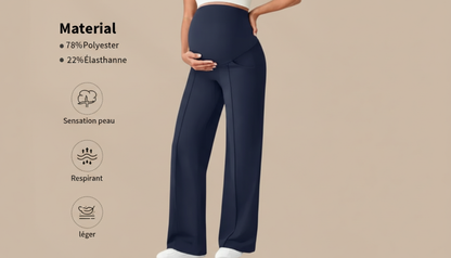 Pantalon de Grossesse Confort Premium – Maintien du Ventre & Coupe Droite