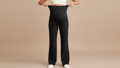 Pantalon de Grossesse Confort Premium – Maintien du Ventre & Coupe Droite