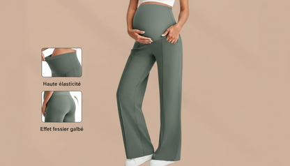 Pantalon de Grossesse Confort Premium – Maintien du Ventre & Coupe Droite